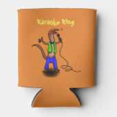 Funny zingende hagedis met cartoon van de microfoo blikjeskoeler (Voorkant)