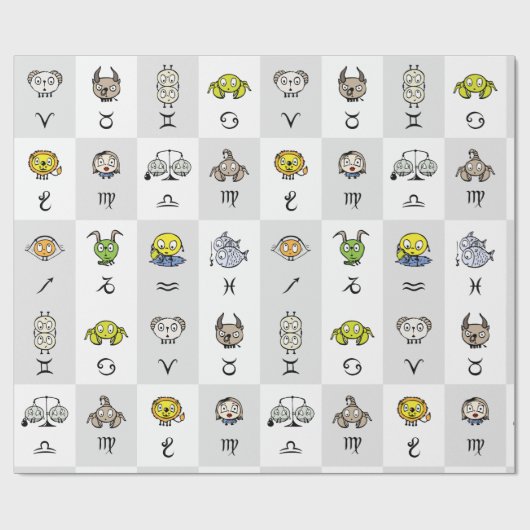 Funny Zodiac Signs Cadeaupapier (Vlak)