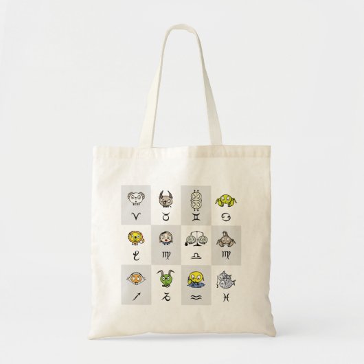 Funny Zodiac Signs Canvas tas (Voorkant)