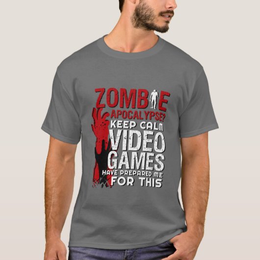 Funny Zombie Apocalypse Grunge Tshirt voor gamers (Voorkant)