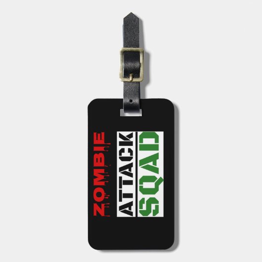 Funny Zombie Attack Squad Bagagelabel (Voorkant verticaal)