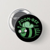 Funny Zombie Bee Pun Dark BG Ronde Button 5,7 Cm (Voorkant /achterkant)