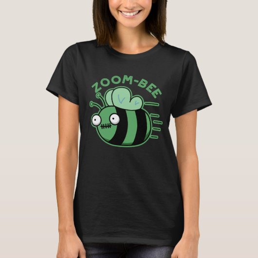 Funny Zombie Bee Pun Dark BG T-shirt (Voorkant)
