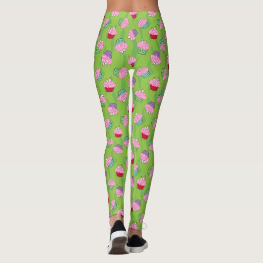 Funny Zombie Brains Cupcake Pattern Leggings (Achterkant)