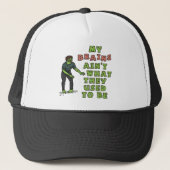 Funny Zombie Brains oude leeftijd Trucker Pet (Voorkant)