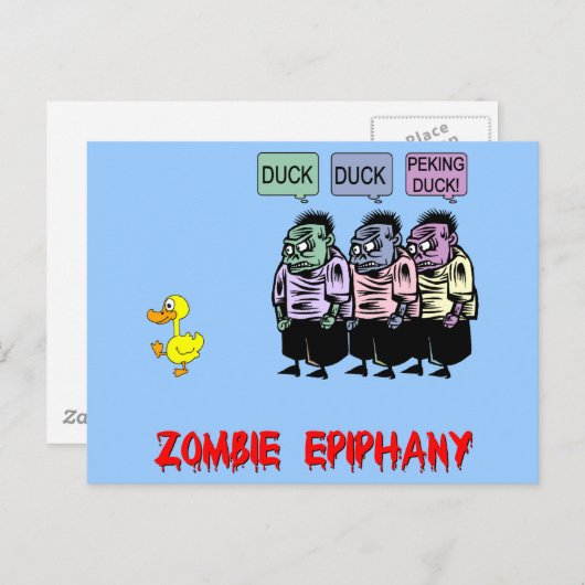 Funny zombie briefkaart (Voorkant / Achterkant)