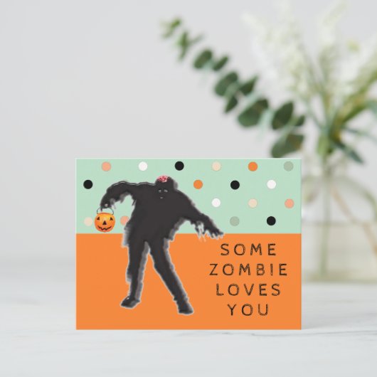 Funny Zombie Briefkaart (Staand voorkant)