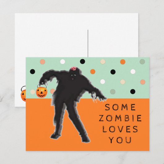 Funny Zombie Briefkaart (Voorkant / Achterkant)