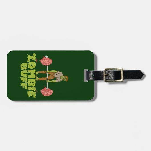 Funny Zombie Buff Weight Lifter Bagagelabel (Voorkant horizontaal)