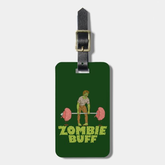 Funny Zombie Buff Weight Lifter Bagagelabel (Voorkant verticaal)