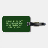 Funny Zombie Buff Weight Lifter Bagagelabel (Achterkant horizontaal)