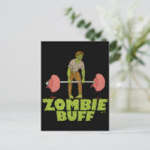 Funny Zombie Buff Weight Lifter Feestdagenkaart (Staand voorkant)