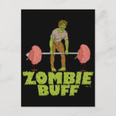 Funny Zombie Buff Weight Lifter Feestdagenkaart (Voorkant)