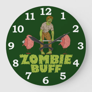 Funny Zombie Buff Weight Lifter Grote Klok