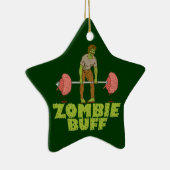 Funny Zombie Buff Weight Lifter Keramisch Ornament (Rechts)