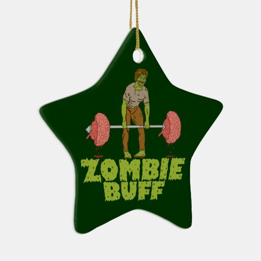 Funny Zombie Buff Weight Lifter Keramisch Ornament (Rechts)