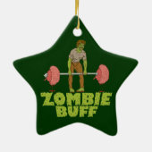 Funny Zombie Buff Weight Lifter Keramisch Ornament (Achterkant)