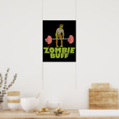 Funny Zombie Buff Weight Lifter Poster (Keuken)