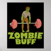 Funny Zombie Buff Weight Lifter Poster (Voorkant)