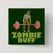 Funny Zombie Buff Weight Lifter Vierkante Button 5,1 Cm (Voorkant)
