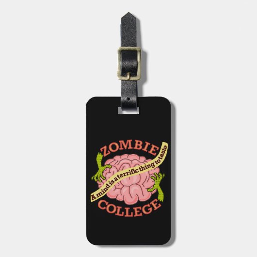 Funny Zombie College Logo Bagagelabel (Voorkant verticaal)