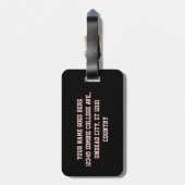 Funny Zombie College Logo Bagagelabel (Achterkant verticaal)