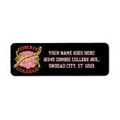 Funny Zombie College Logo Etiket (Voorkant)