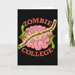 Funny Zombie College Logo Feestdagen Kaart