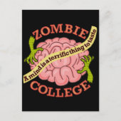 Funny Zombie College Logo Feestdagenkaart (Voorkant)