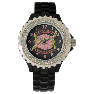 Funny Zombie College Logo Horloge