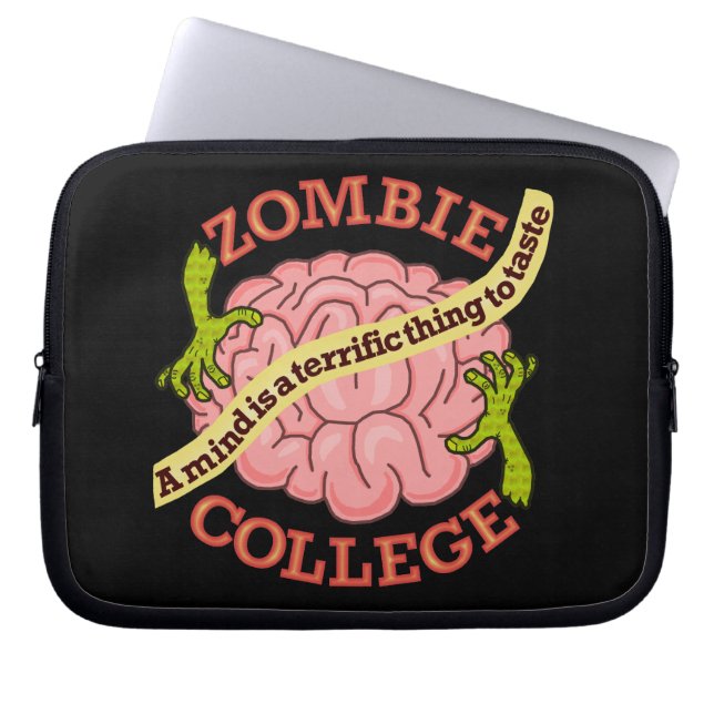 Funny Zombie College Logo Laptop Sleeve (Voorkant)
