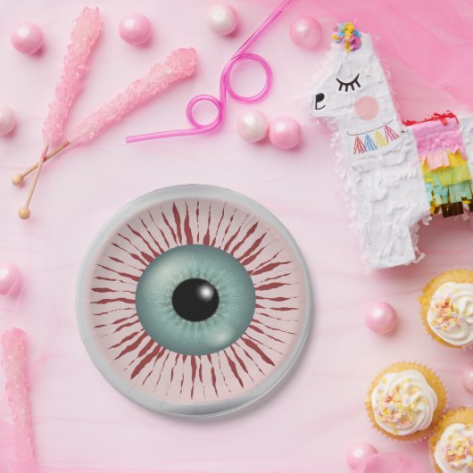 Funny zombie eye paper borden papieren bordje (Feest)