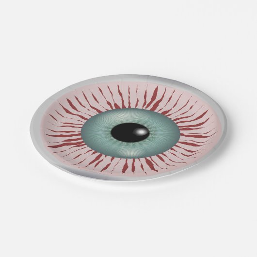 Funny zombie eye paper borden papieren bordje (Gekanteld)
