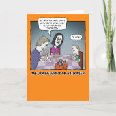 Funny Zombie Family Dinner Halloween Kaart (Voorkant)