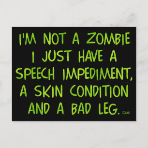 Funny Zombie geen Zombie Groene Feestdagenkaart