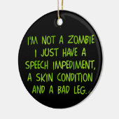 Funny Zombie geen Zombie Groene Keramisch Ornament (Links)