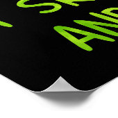 Funny Zombie geen Zombie Groene Poster (Hoek)