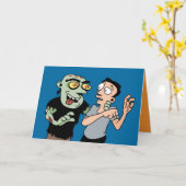 Funny Zombie Halloween Card Kaart (Gele Bloem)