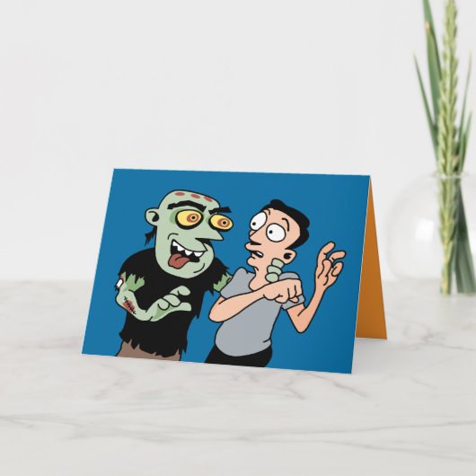 Funny Zombie Halloween Card Kaart (Voorkant)