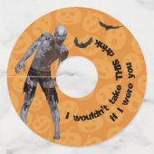 Funny Zombie Halloween Wijnglaslabel (Voorkant)