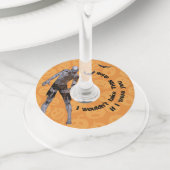 Funny Zombie Halloween Wijnglaslabel (Dichtbij)