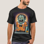 Funny Zombie in Orange Shirt Halloween Art (Voorkant)