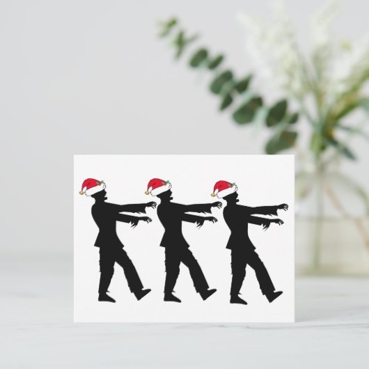 Funny Zombie Kerstkerst Briefkaart (Staand voorkant)