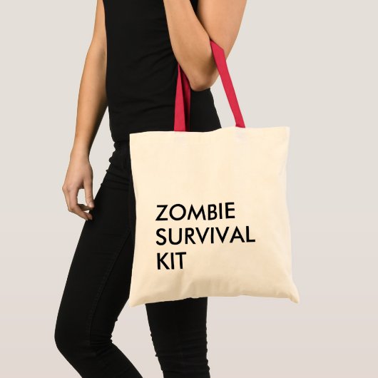 Funny ZOMBIE Modern Typography Minimalist Tote Bag (Voorkant (product))