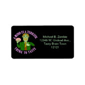 Funny Zombie Professor Proverb Etiket (Voorkant)