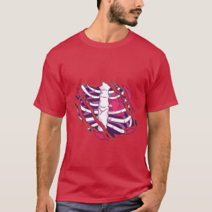 Funny Zombie riep Skin Skeleton Flesh Spine uit T-shirt