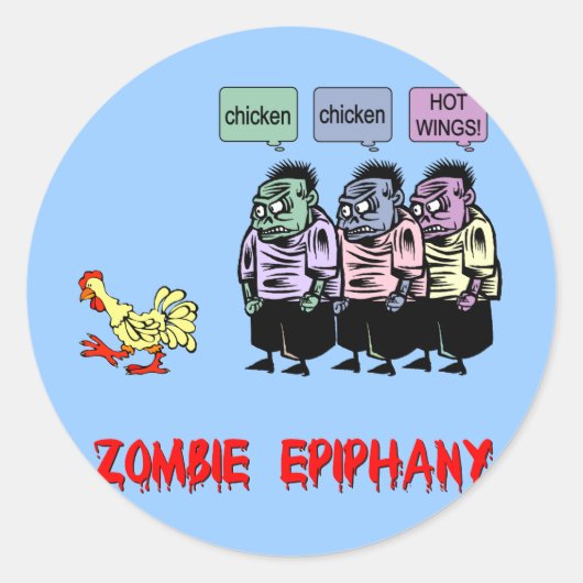 Funny zombie ronde sticker (Voorkant)