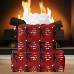 Funny Zombie Santa Custom Red Kerstmis Cadeaupapier