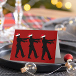 Funny Zombie Santa Kerstrood Feestdagen Kaart<br><div class="desc">Zombiës in de rode kerstman lopen in lijn met dode armen of zijn voor hen uitgestrekt. Een grappige vakantiekaart voor een horror fan deze kerst.</div>