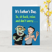 Funny Zombie-Vaderdag Kaart (Gele Bloem)